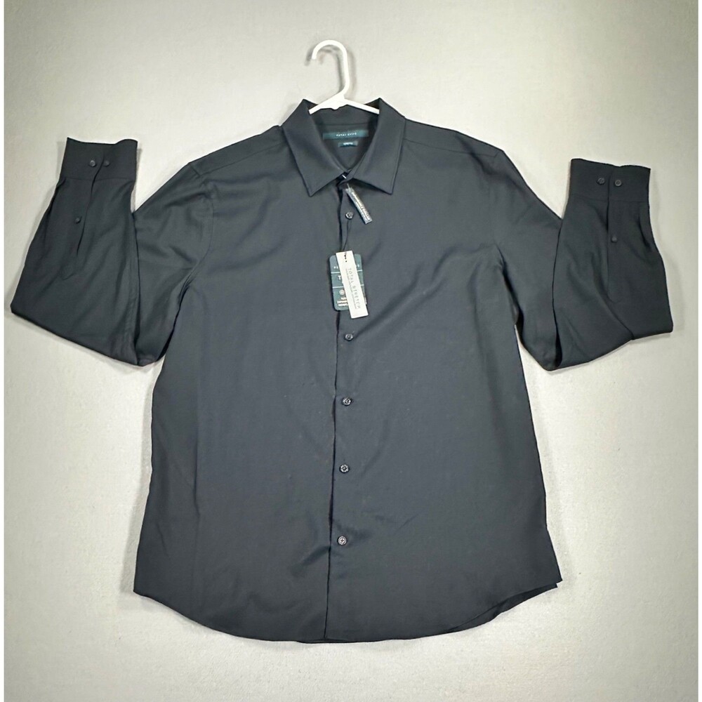Perry Ellis Travel Luxe Total Stretch Dress Shirt Men’s XL Dark Sapphire Button